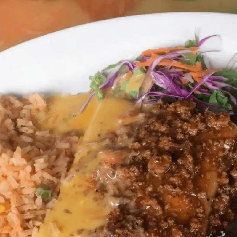 El Paso Enchiladas ( Ground Beef or Cheese )